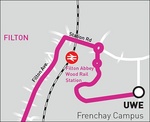Route of the Wessex Red number 19 service in North Bristol.