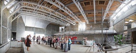 View inside the new church and community building under construction at St Michael's, Stoke Gifford, Bristol.