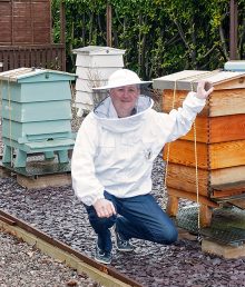 Tim Hewer, beekeeper in Little Stoke, Bristol.
