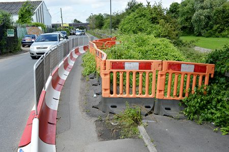 Collapsed footway on Station Road, Little Stoke.