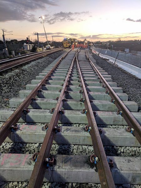 New track goes in at Bristol Parkway Station.