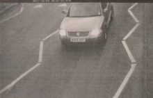 ANPR camera view of a vehicle leaving the station at the Hunts Ground Road end.