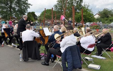 Photo of Filton Concert Brass playing at the fête.