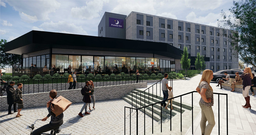 View of Premier Inn hotel and Beefeater restaurant (artist's impression).