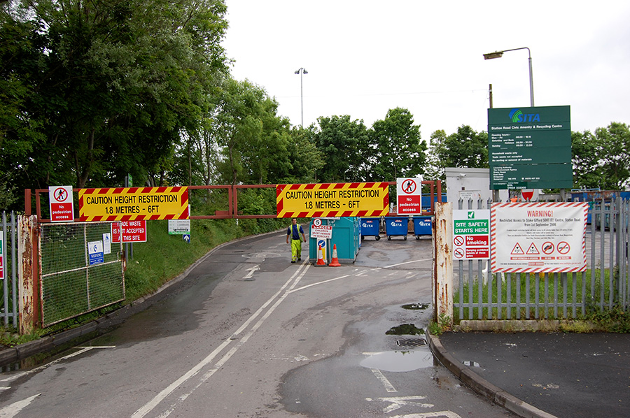 Photo showing the entrance to Little Stoke Sort It recycling centre.