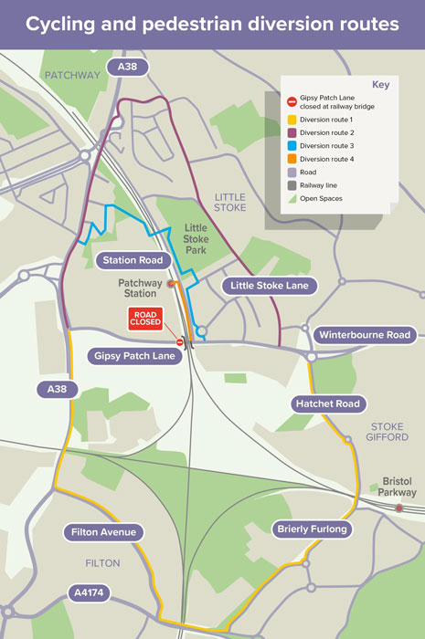Map show diversion routes.