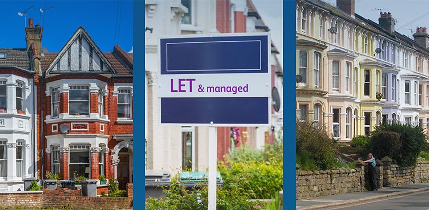 Collage of rental properties.