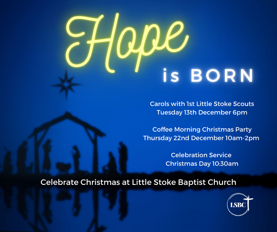 Promotional image with the headline 'Hope is born'.