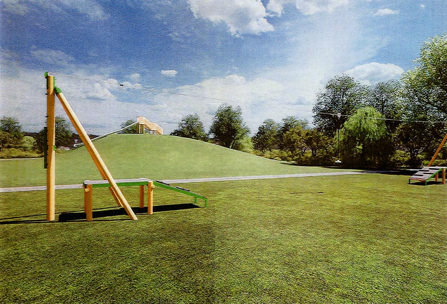 Visualisation of a proposed zip wire installation.
